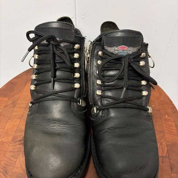 Vintage Harley-Davidson Black Leather Zip/Lace Women's Motorcycle Boots Size8.5 - Picture 4 of 10